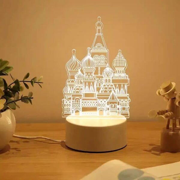 Charming 3D Acrylic LED Night Light - Adorable Bear Design - Image 5