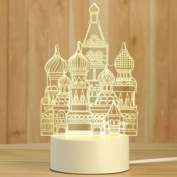 Charming 3D Acrylic LED Night Light - Adorable Bear Design - Image 3