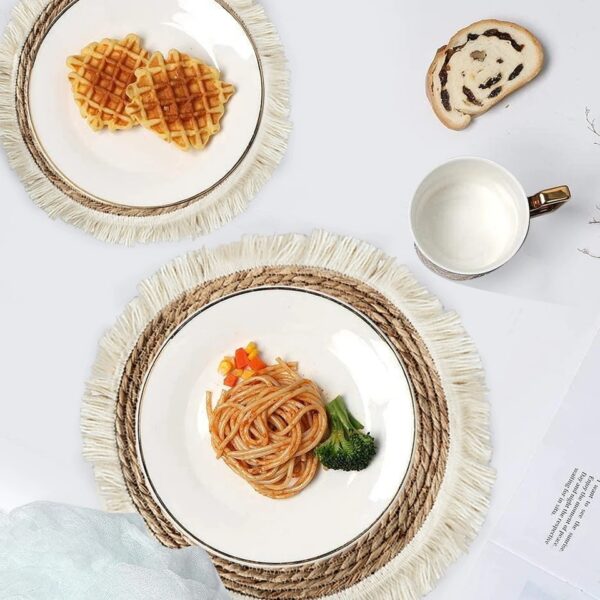 Woven Round Tassel Placemat Heat-Resistant - Image 3