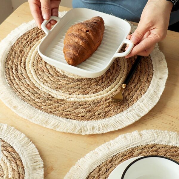 Woven Round Tassel Placemat Heat-Resistant - Image 5