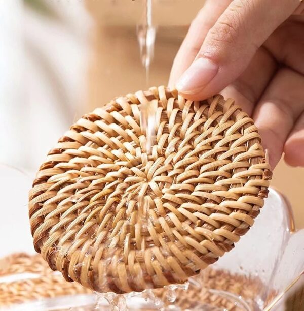 Round Rattan Hand Woven Coasters