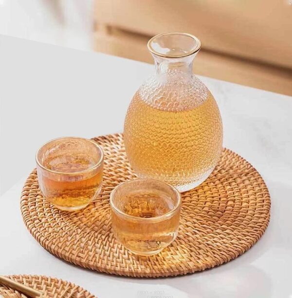 Round Rattan Hand Woven Coasters - Image 4