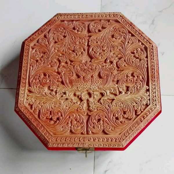 Antique Carved Cushioned Jewellery Box - Image 3