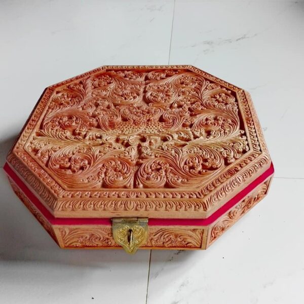 Antique Carved Cushioned Jewellery Box