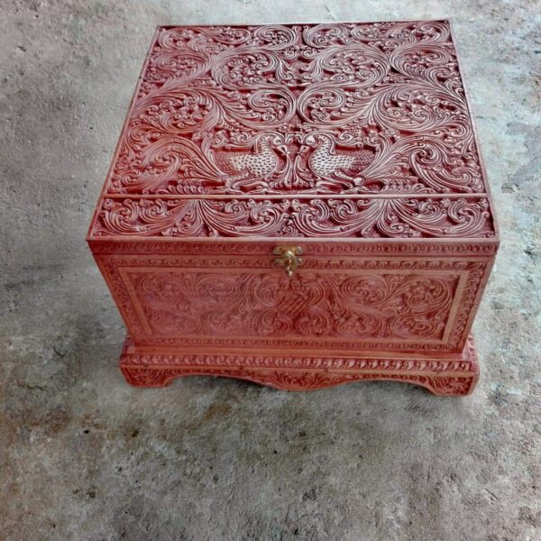 Antique Carved Cushioned Jewellery Box